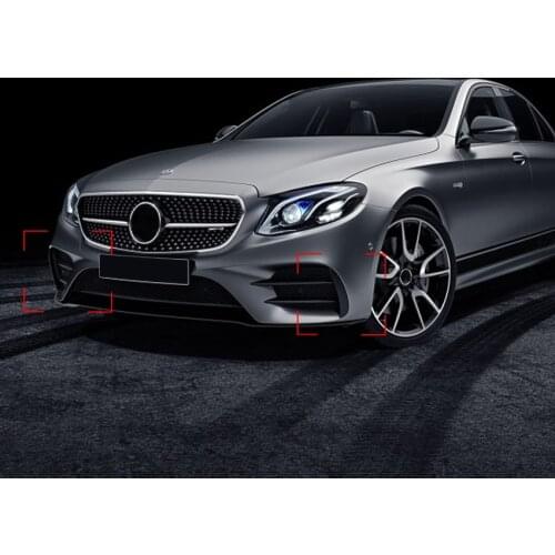 For Mercedes Benz E Class W213 2016+ E200 E260 E300 E320 E43 E53 Front Bumper Stickers Trim Cover Accessories Car Styling