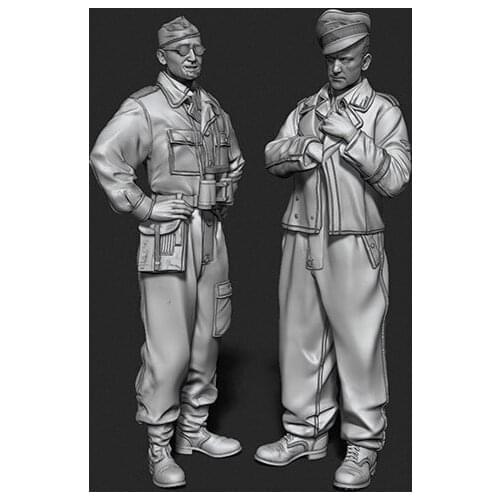 New Unassembled 1/35 ancient stand officer set include 2 Resin Figure Unpainted Model Kit