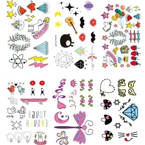 Wholesale X Unique Design Fresh Temporary Tattoo 60*105mm Waterproof Health Kid Body Tattoo Cute Cartoon Children Tattoo 2000pcs