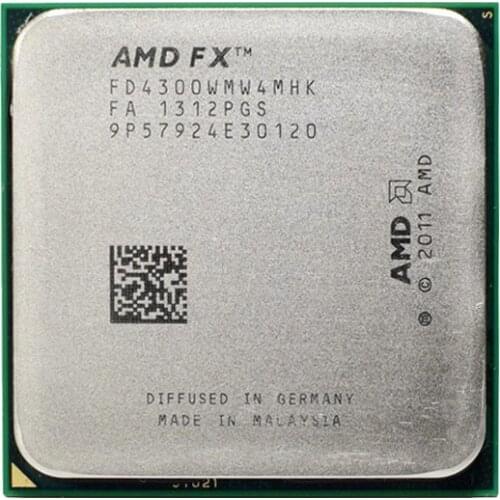 AMD FX-Series FX-4300 FX 4300 Processor 3.8 GHz 4M Cache FD4300WMW4MHK Socket AM3+ Quad-Core fx4300 Desktop CPU AMD FX-Series F