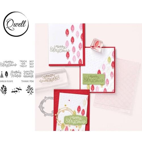 QWELL Trick or treat Ho Ho Ho Words Flowers Halloween Clear Silicone Stamps DIY Scrapbooking Craft Cards Decoration 2021 New