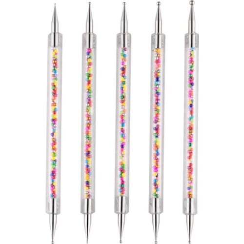 Nail Art Pen Pedicure Crystals Silicone Manicure Nail Point Drill Pen Beauty Tools Drawing Polish Rhinestones Picker Pen