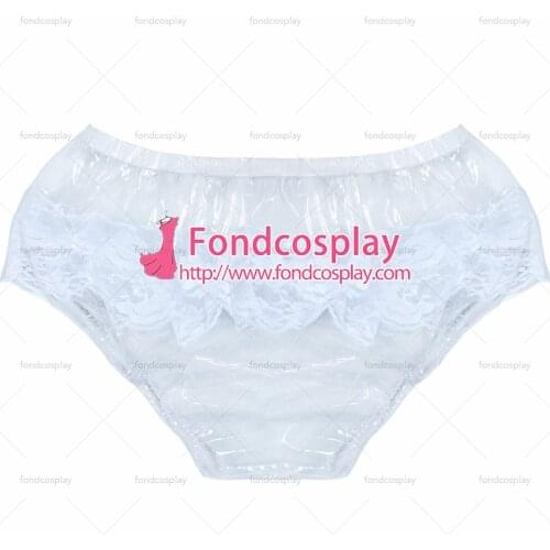 Clear PVC Brief Panties lace sissy maid CD/TV Tailor-Made[G3854]