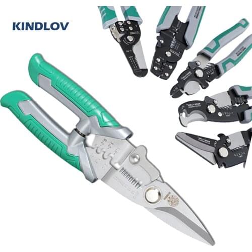KINDLOV Pliers Wire Cutter Crimping Tool Cable Stripper Crimper Cutting Stripping Multitool Long Nose Combination Pliers Tools