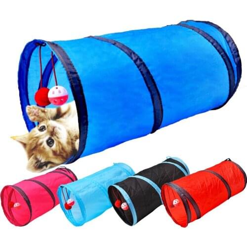 Collapsible cat tunnel cat cat rabbit animal game tunnel tube pet training interactive fun toy 2 hole play tube ball pet supplie
