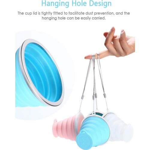 Folding Cups 180ml Food Grade Water Cup Travel Silicone Retractable Coloured Portable Outdoor with lid cup