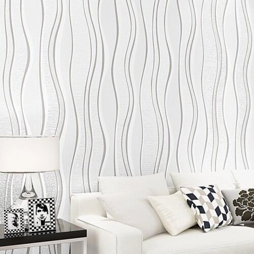 Modern simple non-woven wallpaper vertical stripes 3D three-dimensional hotel hotel living room background wall paper