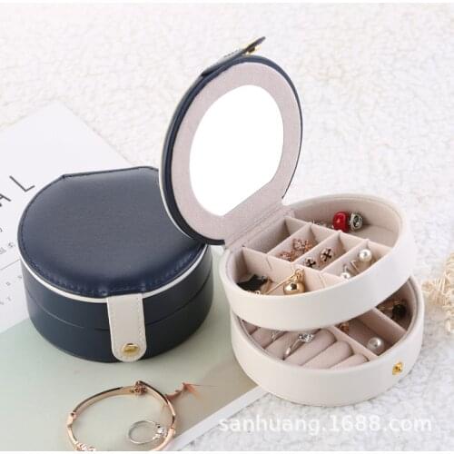 Universal Jewelry Organizer Display 2 Layer Travel Jewelry Case Boxes Portable Jewelry Box Leather Storage Hasp Jewelers