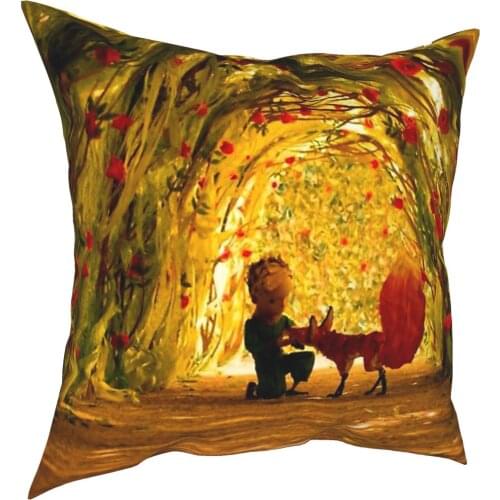 The Little Prince Pillow Case Home Decor France Rose Garden Fox Cushion Cover Throw Pillow for Home Double-sided Printing