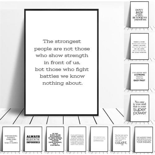 Inspirational English Quotes Poster Canvas Print Painting Wall Art Living Room Home Decoration