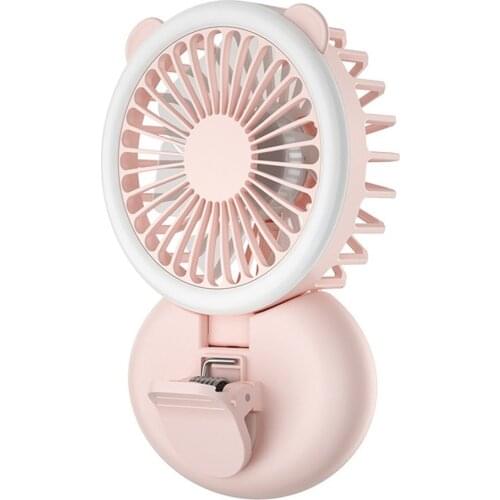 Necklace Fan Mini Bladeless Handheld Fan Portable USB Rechargeable Personal Neck Fan Mobile Phone Lens Selfie Lamp Clip Fan
