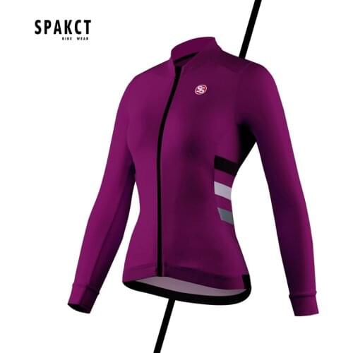 Spakct Womens Cycling Jersey Long Sleeve Elastic Breathable Spring / Summer Breathable Riding Long Jacket Road Bike Mens Suit