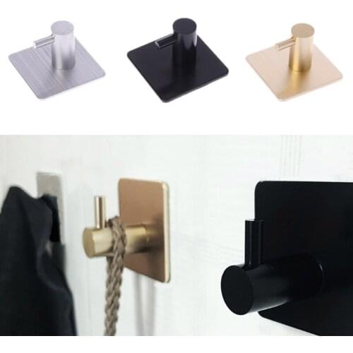 1 Pc Self Adhesive Home Kitchen Wall Door Hook Multifunction Key Rack Kitchen Towel Hanger Aluminum Hook Storage Case