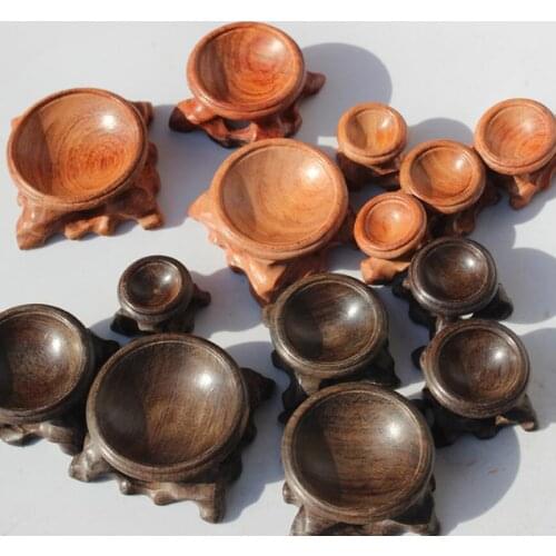 1 Pieces Vintage Wood Crystal Ball Display Stand Base Sphere Globe Stone Holder Bracket Home Decoration