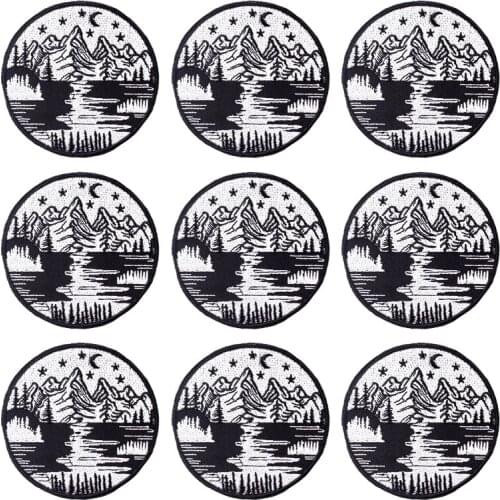 Prajna 10PCS Mountain Stripes Patches On Clothes Embroidered Patches For Clothing Iron On Patches DIY Outdoor Patch For Clothes