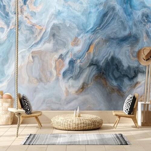 3d Blue Marble Pattern Painting Wallpapers for Living Room Bathroom Floor Wall Mural Papers In Rolls Vinyl Stickers Home Decor