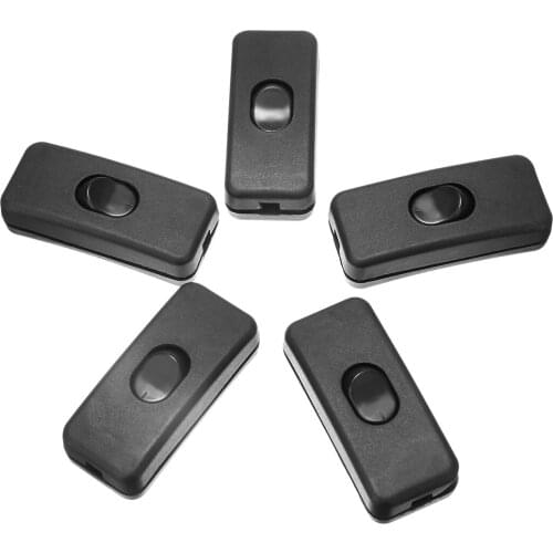 5pcs Universal Black Inline On/off switches 110V-250V Anti Slip Line Cord Switch Lightweight Useful Light Hardware Accessories