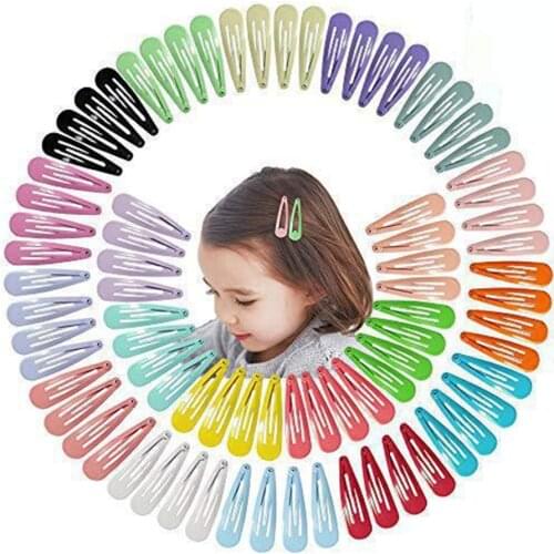 5cm Mix Solid Color Metal Hairgrip Girls Snap Hair Clips for Children Baby Hair Accessories Women Barrettes Clip Pins BCC05