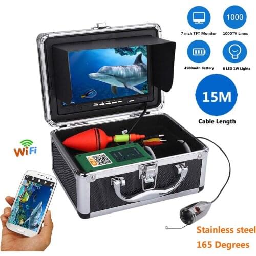 7" 15M 1000TVL HD Wifi Wireless Underwater Fishing Video Camera Kit For IOS Android APP Supports Video Record and Take Photos
