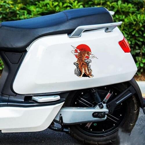 Tiger head car sticker tiger body decoration personality creative scratch cover waterproof decoration sticker for Mini car