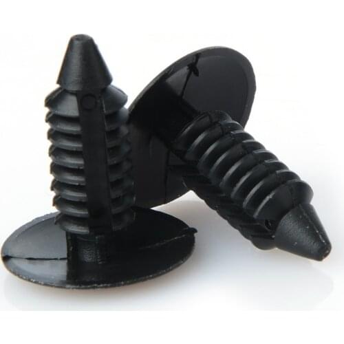 100pcs/set Auto Fastener Fit 8mm Hole Nylon Car Clips Fender Bumper Shield Retainer Plastic Rivet For Ford Chrysler Automobile
