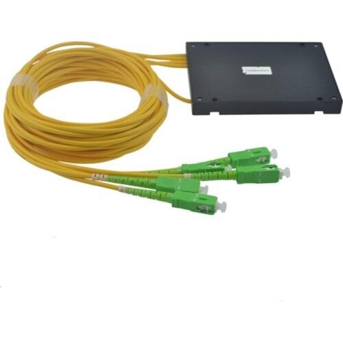 Free Shipping 2pcs/lot GPON EPON 2.0mm 1x4 ABS Box PLC Splitter Module 1*4 SC/APC Fiber Optical PLC Splitter