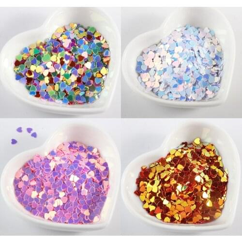 2.7-5.5mm Heart Shape Sequins Gloss Paillettes Stickers Slice For Nails Art Manicure DIY Wedding Decoration Confetti Mix Colors