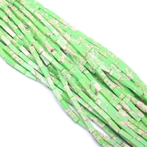 Natural Emperor Stone Beaded Rectangle Loose Spacer Beads for Accessories Necklace DIY Bracelet Jewelry Making DIY Wholesale