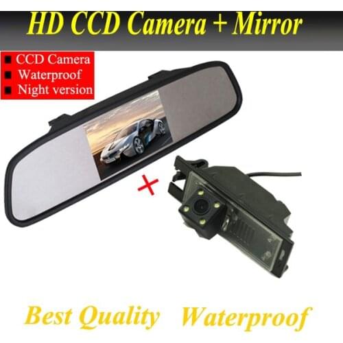 CCD Rear camera For Hyundai IX35 Tucson 2009 2010 2011 Hyundai Backup reverse camera + 4.3inch car mirror Factory Promotion