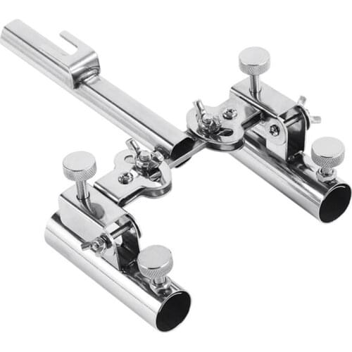 Stainless Steel Fishing Rod Bracket for Fishing Box Chair Winter Double Fish Pole Rack Stand Holder Mounted Tools Accessories