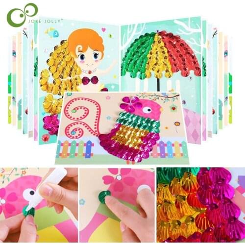 2 Sets Kids DIY Shell Stickers Drawing Toys Handmade School Art Painting Drawing Craft Kit Children Early Educational GYH