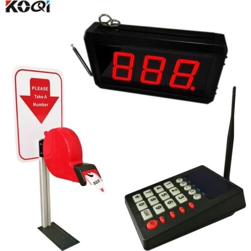 Display monitor keyboard ticket dispenser desk column Simple Queue Management System for Hospital Clinic Restaurant