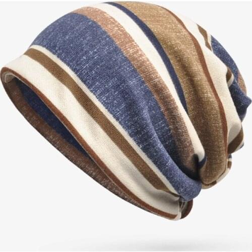 Men Women Autumn Winter Windproof Warm Soft Bib Hat Multifunctional Unisex Stripe Knit Breathable Street Hip Hop Scarf Cap U85