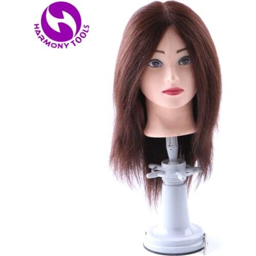 HARMONY 20 Pieces Beige or Black Plastic Metal Training Mannequin Heads Holder Table Clamp for Home & Salon Use