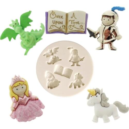 Cake tools Knight book princess unicorn dinosaur prince fairytale castle silicone mold sugar craft fondant decorating mould tool