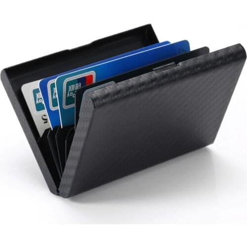 Bycobecy 2020 Carbon Fiber Wallet Metal Plastic Card Holders Travel Wallet Passport Holder Document Organizer RFID Men Women
