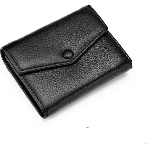 Leather Envelope Short Small Novelty Purses Full Head Mini Women Wallet And Handbags Luxury Designer Fashion Clutch Bag