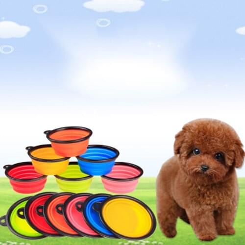 Top Sale Luxury Pet Peoducts Silica Gel Bowl Dog Folding Portable Feeders Bowls For Dogs Six Colors 13cmX9cmX5.5cm Free Shipping