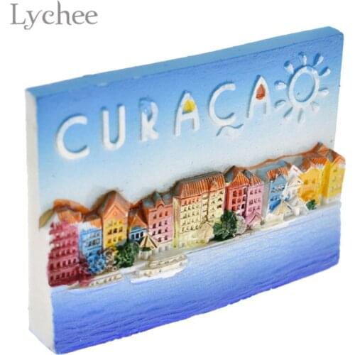 Lychee Life Caribbean Resin Fridge Magnet Creative 3D Refrigerator Magnets Home Decoration Tourist Souvenirs