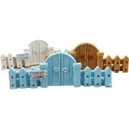 Micro-landscape Railings Decorative Mini Fairy Garden Cottage Landscape Wooden Style Fence Ornament DIY Resin Fence Craft