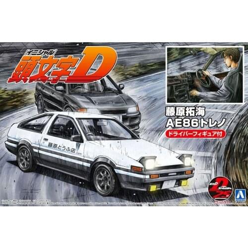 1/24 AOSHIMA Plastic Assembled Car Model Toy Lnitial D AE86 Adult Collection DIY Assembled Model Kit #05954