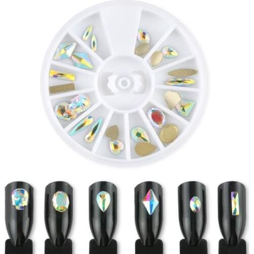 Multi-size Glass Nail Rhinestones For Nails Art Decorations Crystals Strass Charms Partition Mixed Size Rhinestone Set