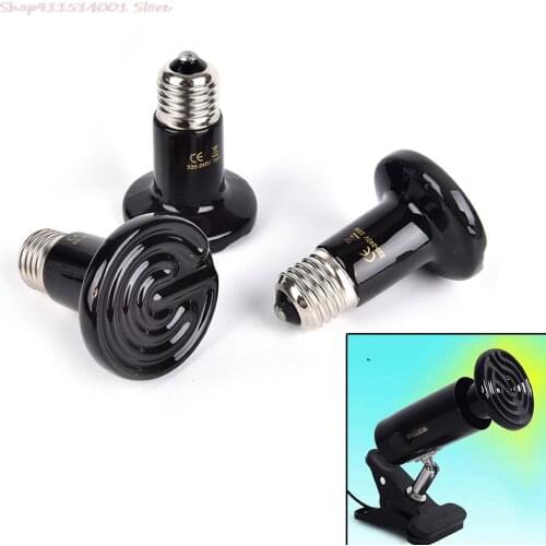 Heating lamp Black Infrared Lamp 25W / 50W / 75W / 100W Black Infrared Ceramic Launcher Heat Lamp Bulbs For Reptiles New 2021