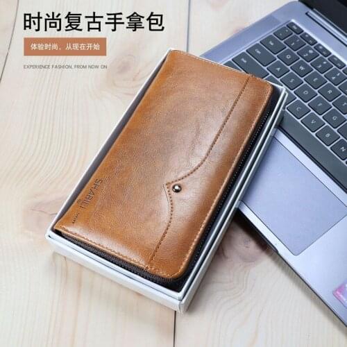New Mens Long Wallet Large Capacity Mobile Phone Bag Leisure Multi-function Clutch Mobile Wallets