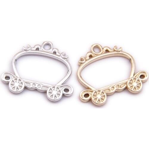 New DIY Jewelry Alloy Charms Gold Silver Color Metal Princess Carriage Shape DIY Earring Necklace Keyring Bracelet Charm Pendant
