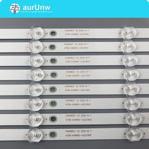 8pcs x LED Backlight for Phi-lips K490WDC1 49U5070 4708-K49WDC-A4113N01 4708-K49WDC-A3113N01 A2213N01 49PUF6032/T3 4-lamp 473MM