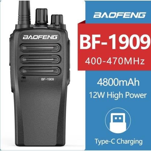 BaoFeng BF-1909 12W High Power Walkie Talkie 50KM Range Two Way Radio Transceiver Type C Charg hunting UV-5R UC-S9 PLUS BF-1904