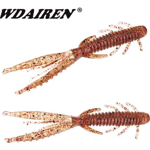 5pcs/Lot Fishing Fishy Smell Shrimp Soft Lures 7.5cm 1.8g Worm Bass Jig Wobblers Crankbaits Easy Shiner Silicone Artificial Bait