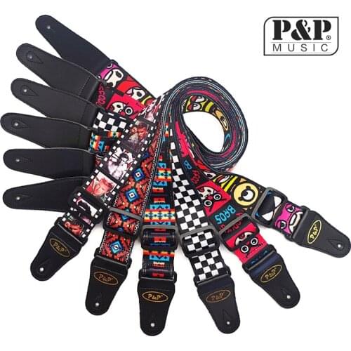 Colorful Series Thermal Printing Electric Guitar Acoustic Guitar Folk Guitar Bass Strap