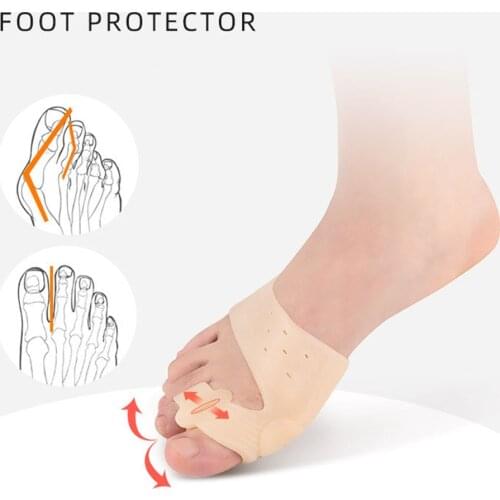 2pcs/pair Silicone Comfortable Toe Braces 2-holes Toe Separators Hallux Valgus Straightener Orthodontic Foot Toe Bracesfoot Care